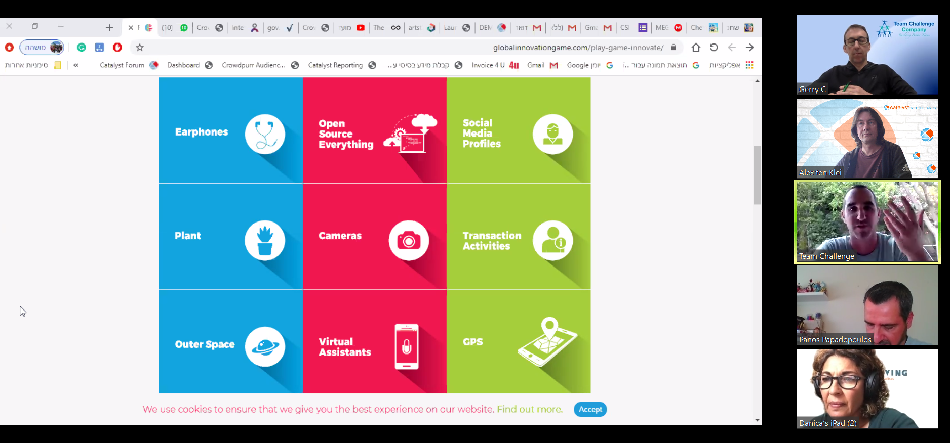 Udeleženci med virtualnim teambuilding programom Inoviramo prihodnost