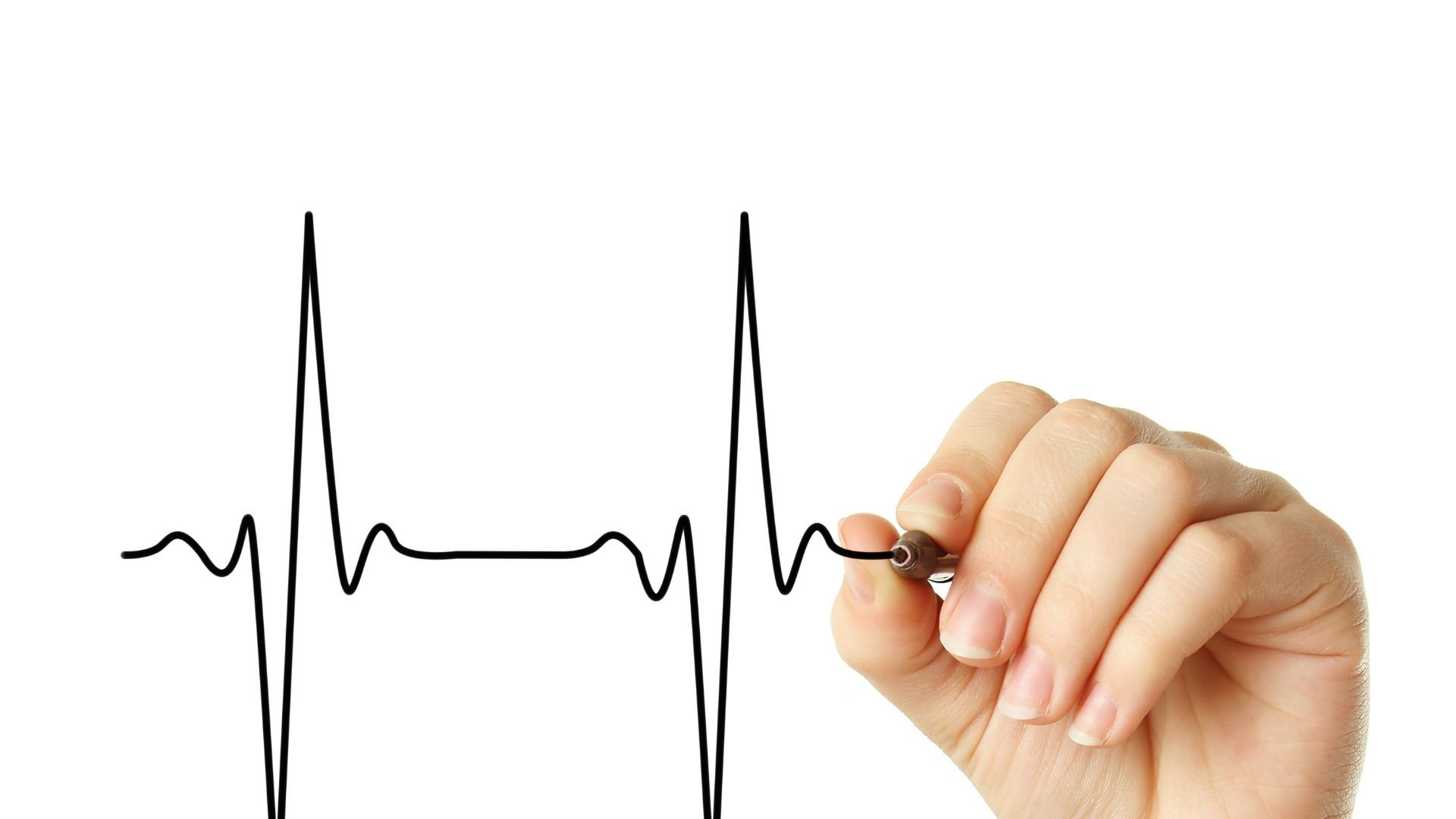 Hand drawing heart rate line
