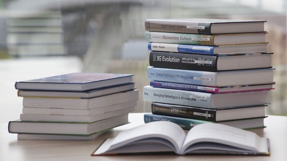 Books on a desk