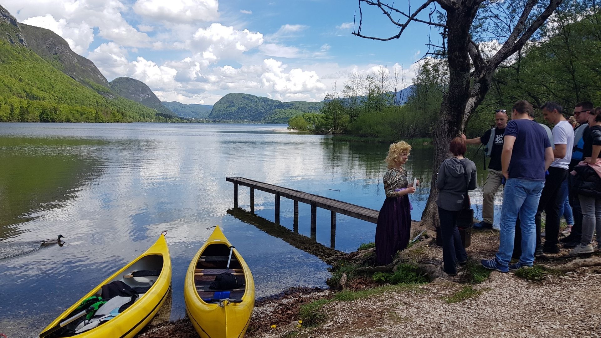 Participants next to lake Bohinj